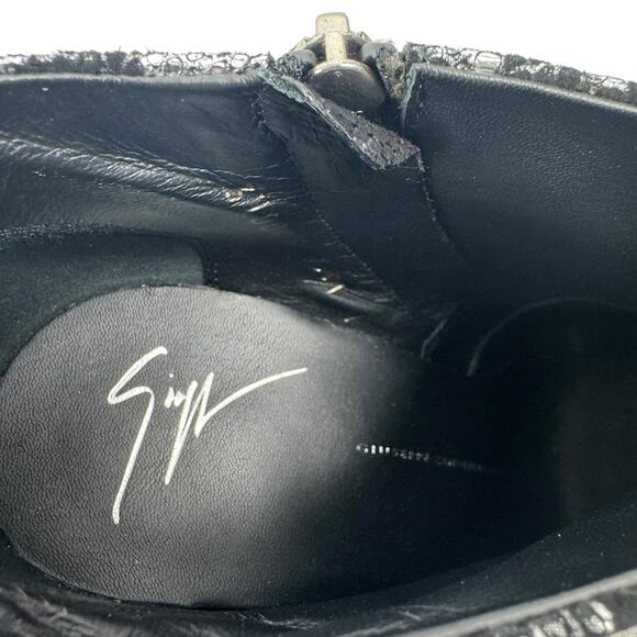 NEW Giuseppe Zanotti  Snakeskin Platform Heel Booties All Leather Size 38 - Picture 10 of 10